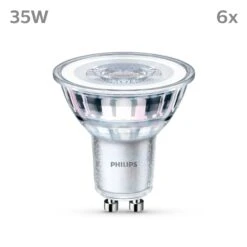 Philips LED-Lampe GU10 3,5W 275lm 840 Klar 36° 6er -Eleganter Beleuchtungsladen 10004564 1
