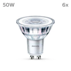 Philips LED-Lampe GU10 4,6W 390lm 840 Klar 36° 6er -Eleganter Beleuchtungsladen 10004570 1