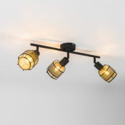 Lindby Eudoria Decken-Spot 3-flammig Schwarz/gold -Eleganter Beleuchtungsladen 10010407 4