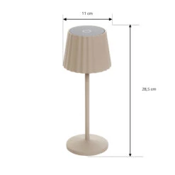 Lindby Esali LED-Akku-Tischleuchte, Sandbeige -Eleganter Beleuchtungsladen 10012697 3