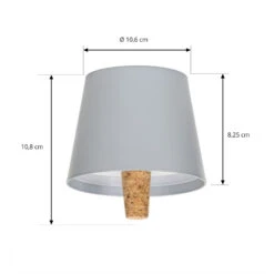 Lindby Linor LED-Weinflaschenlampe Grau Akku -Eleganter Beleuchtungsladen 10012704 2