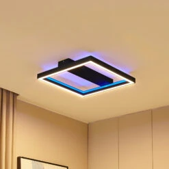 Lucande Tjado LED-Deckenleuchte 50cm Schwarz