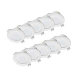 Prios Rida LED-Einbaulampe CCT 22,5cm 30W 10er-Set