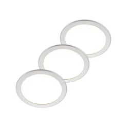 Prios Cadance LED-Einbaulampe Silber 24 Cm 3er-Set