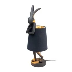 KARE Animal Rabbit Tischlampe Schwarz/innen Silber
