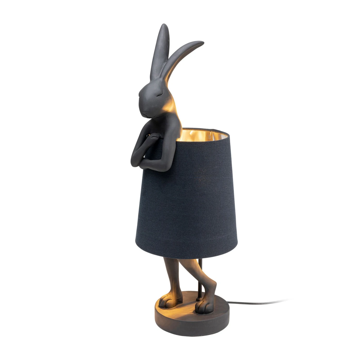 KARE Animal Rabbit Tischlampe Schwarz/innen Silber 3 KARE Animal Rabbit Tischlampe Schwarz/innen Silber