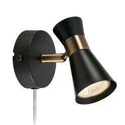 Markslöjd Wandleuchte Folie, Drehbarer Spot, Schwarz/messing