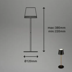 LED-Tischleuchte Kiki Mit Akku 3.000K Schwarz/gold -Eleganter Beleuchtungsladen 10015136 1