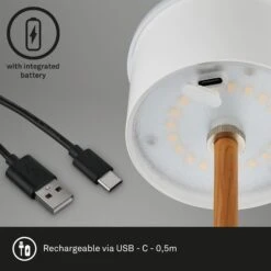 LED-Tischleuchte Kiki Mit Akku 3.000K Schwarz/gold -Eleganter Beleuchtungsladen 10015136 7