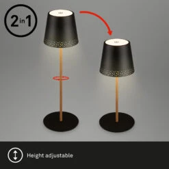 LED-Tischleuchte Kiki Mit Akku 3.000K Schwarz/gold -Eleganter Beleuchtungsladen 10015136 8