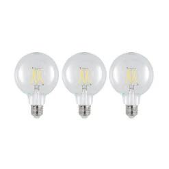 LED-Lampe E27 4W 2.700K G95 Globe Klar 3er-Set