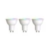 Prios LED-GU10 Plastik 4,7W RGBW WLAN Opal 3er-Set