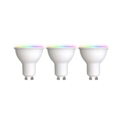 Prios LED-GU10 Plastik 4,7W RGBW WLAN Opal 3er-Set