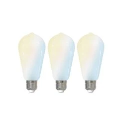 Prios LED-E27-Leuchtmittel ST64 7W WLAN Matt 3er