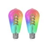 Prios LED-Filament E27 ST64 4W RGB WLAN Klar 2er