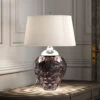 Tischlampe Samara Stoffschirm Glasfuß Pink 2 Tischlampe Samara Stoffschirm Glasfuß Pink -Eleganter Beleuchtungsladen 10018544