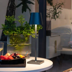 Lindby Janea LED-Akku-Tischleuchte Graublau 3er -Eleganter Beleuchtungsladen 10019584 2