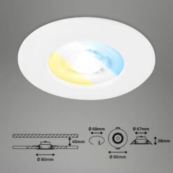 LED-Einbauspot 7605 IP44 3er-Set CTS Weiß -Eleganter Beleuchtungsladen 10019729 2