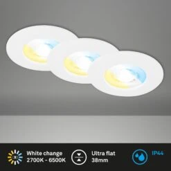 LED-Einbauspot 7605 IP44 3er-Set CTS Weiß -Eleganter Beleuchtungsladen 10019729 5
