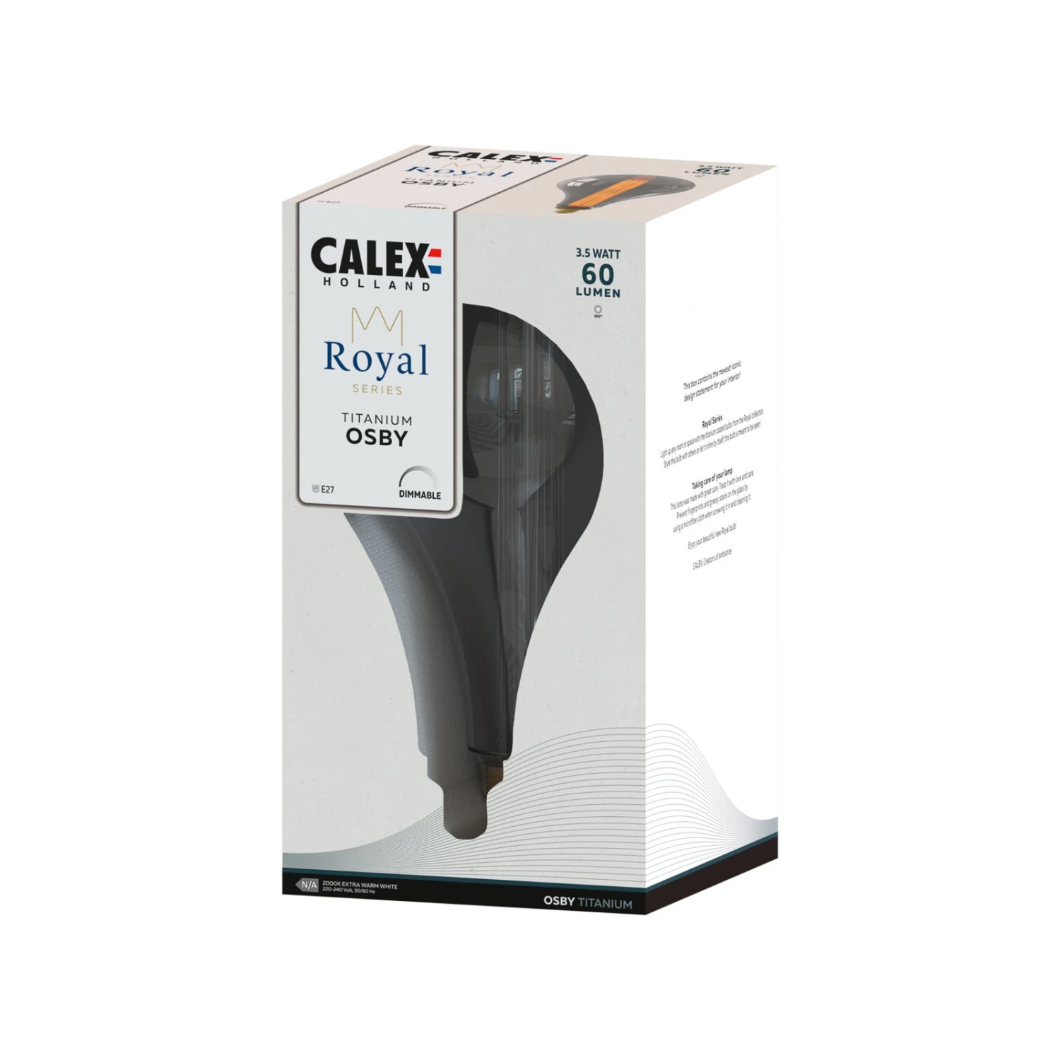 Calex Royal Osby LED E27 3,5W 2.000K Dimm Rauch 5 Calex Royal Osby LED E27 3,5W 2.000K Dimm Rauch – Bild 3