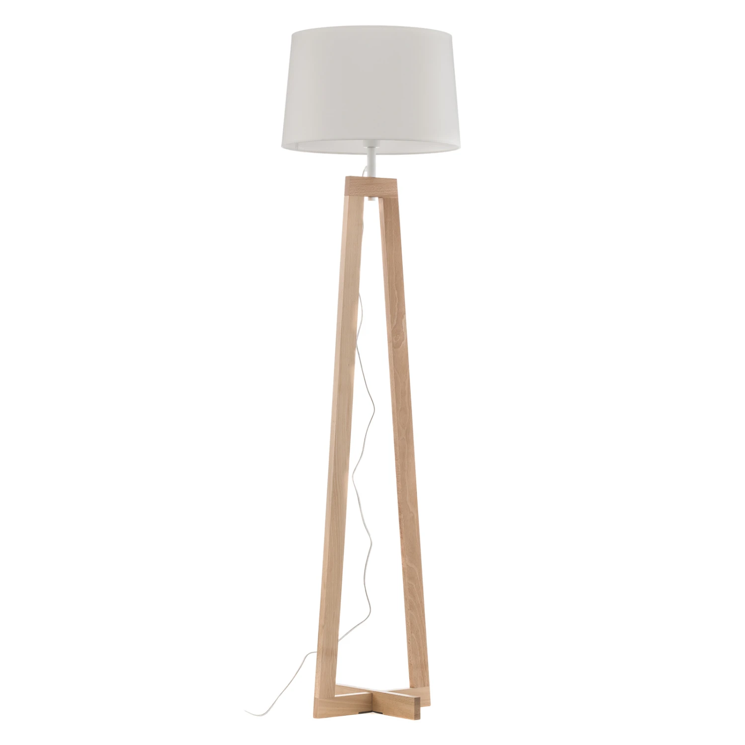 Stehleuchte Sacha LS Aus Holz Und Textil, Weiß 6 Stehleuchte Sacha LS Aus Holz Und Textil, Weiß – Bild 4