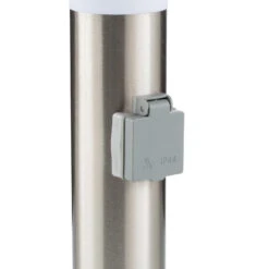 BRILLIANT Edelstahl-Sockelleuchte Chorus Mit Steckdose, 50cm -Eleganter Beleuchtungsladen 1509592 5