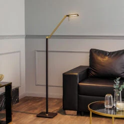 Rothfels Lisanora LED-Stehleuchte, Schwarz Messing