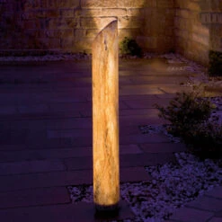 Leuchtende LED-Säule Sahara Mit Sandstein, 110 Cm