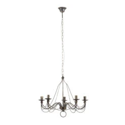 Kronleuchter 007/5 L, Fünfflammig, Schwarz-gold