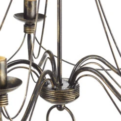 Kronleuchter 007/5 L, Fünfflammig, Schwarz-gold -Eleganter Beleuchtungsladen 3532210 3