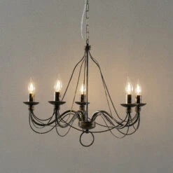 Kronleuchter 007/5 L, Fünfflammig, Schwarz-gold -Eleganter Beleuchtungsladen 3532210 7