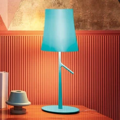 Foscarini Birdie LED Grande Tischleuchte Aquamarin