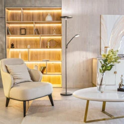 LED-Stehleuchte Fabi Mit Leselampe, Schwarz Matt -Eleganter Beleuchtungsladen 3570058 5