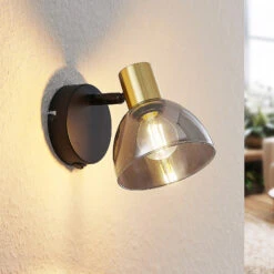 Lindby Aniol Wandleuchte Mit Glasschirm