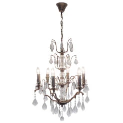 Kronleuchter Cristallo, 6-flg. In Antikgold-Braun -Eleganter Beleuchtungsladen 4512641 1