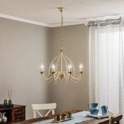 Kronleuchter FILO 8-flammig Weiß Antik -Eleganter Beleuchtungsladen 5505366 1