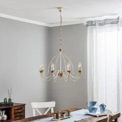 Kronleuchter FILO 8-flammig Weiß Antik -Eleganter Beleuchtungsladen 5505366 2