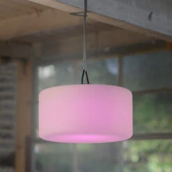 LED-Pendelleuchte Holly, Akkubetrieben IP44, Ø30cm
