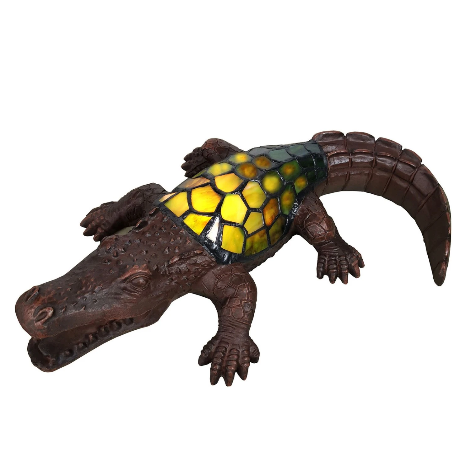 Dekoleuchte 6004, Krokodil In Tiffany-Art 3 Dekoleuchte 6004, Krokodil In Tiffany-Art