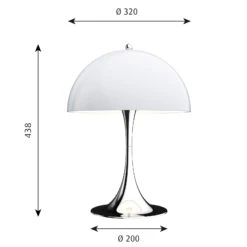 Louis Poulsen Panthella 320 Tischlampe Opal/chrom 11 Louis Poulsen Panthella 320 Tischlampe Opal/chrom -Eleganter Beleuchtungsladen 6090467 4