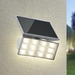 Prios Imsa LED-Außenwandstrahler, Sensor, Solar