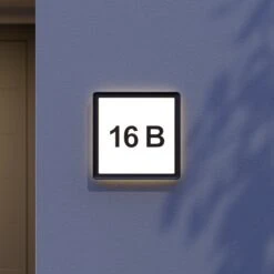 Prios Darui LED-Außenwandleuchte Mit Hausnummerset