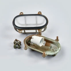 Außen-Wandleuchte Oval Bengt Messing-antik/opal -Eleganter Beleuchtungsladen 6515265 5