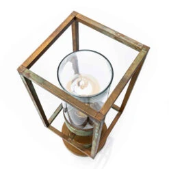 Sockelleuchte Cubic³ 3369 Messing Antik/klar -Eleganter Beleuchtungsladen 6515456 1