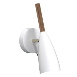 Wandleuchte Pure In Weiß Mit Holzelement -Eleganter Beleuchtungsladen 7005932 3