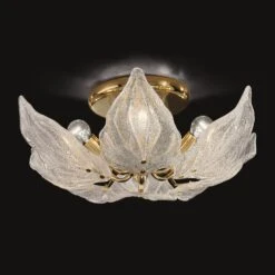 Glas-Deckenleuchte Foglie, Sechsflammig