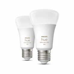 Philips Hue White&Color Ambiance 6,5W E27 2er-Set -Eleganter Beleuchtungsladen 7534124 2