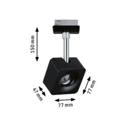 Paulmann URail Spot Cube Schwarz Dimmbar 2.700 K -Eleganter Beleuchtungsladen 7601736 8