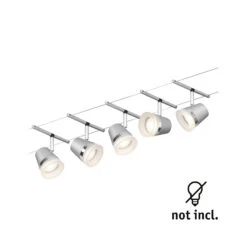 Paulmann Cone Seilsystem Basisset 5fl. Chrom Matt -Eleganter Beleuchtungsladen 7602835 1