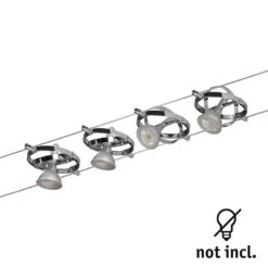 Paulmann Cardan Seilsystem 4fl. Chrom Matt/chrom -Eleganter Beleuchtungsladen 7602920 2